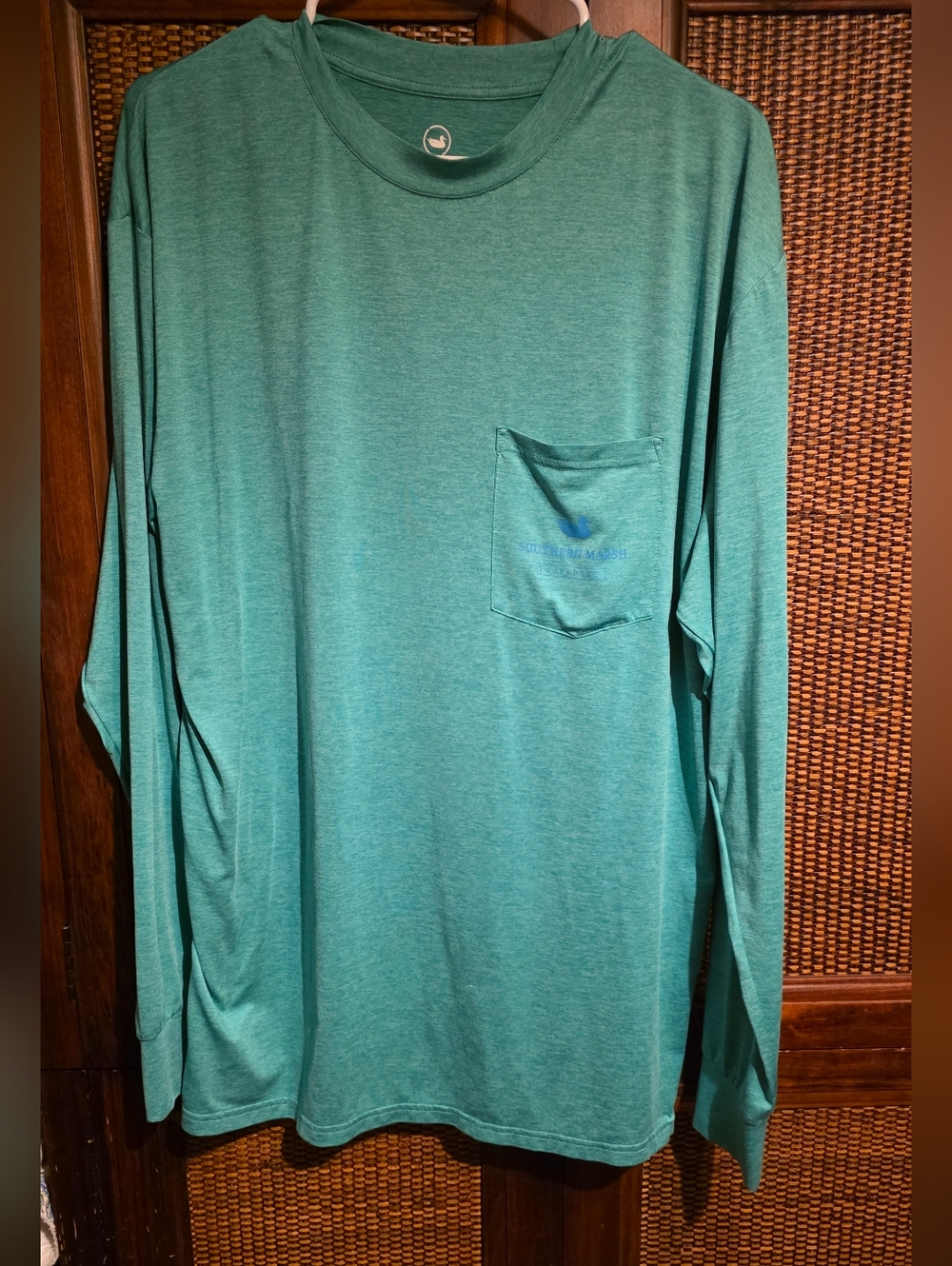 Southern Marsh Men's Long Sleeve Performance Pocket Tee - Teal Large EUC